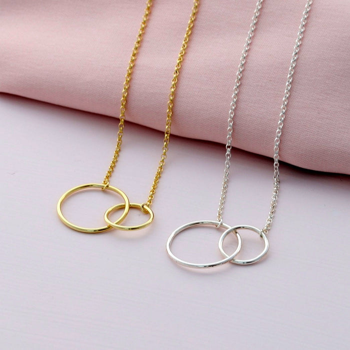 Sterling Silver Big and Small Circle Necklace