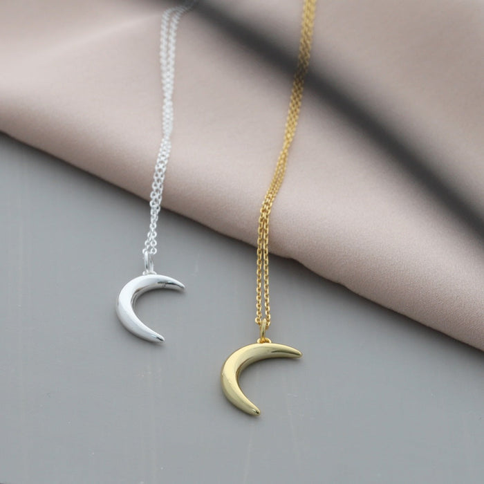 Skinny Moon Pendant Necklace
