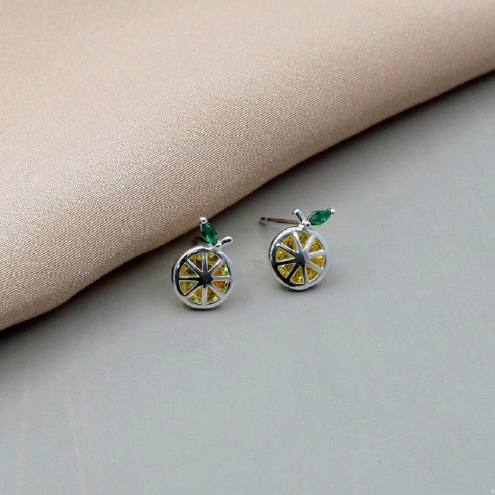'Squeeze The Day' Sterling Silver Lemon Earrings