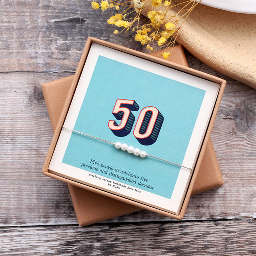 50 Th Birthday Pearl Bracelet