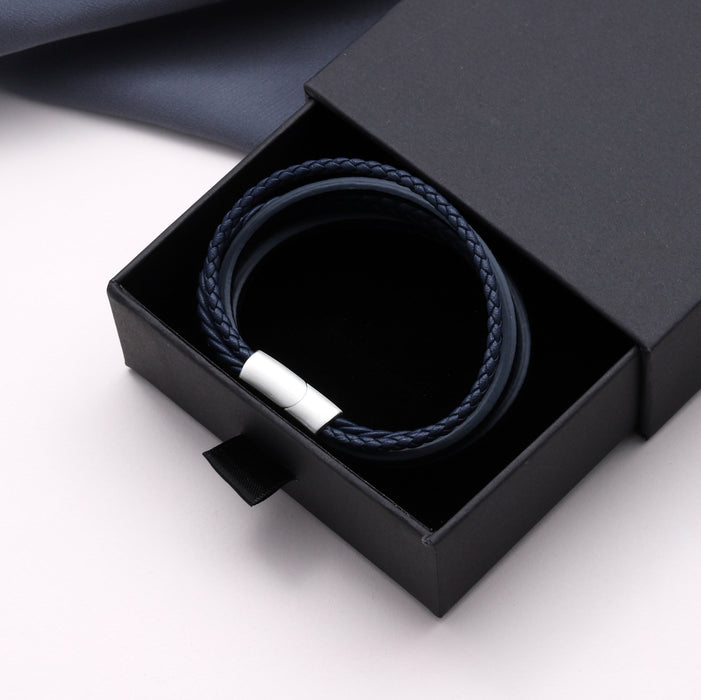 Stylish Multi Layered Leather Bracelet For Men