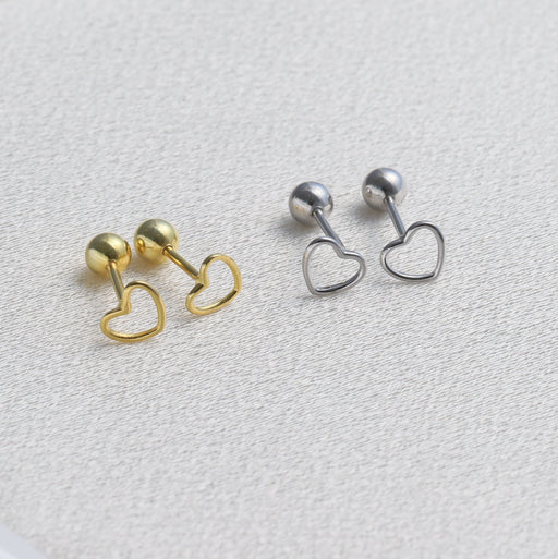 Sterling Silver Heart Earrings with Ball End