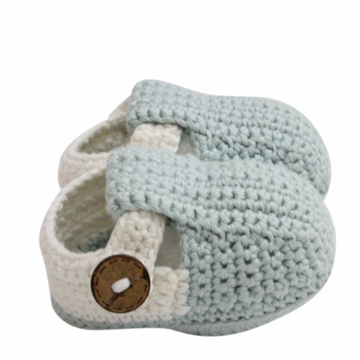 Hand Crochet T Bar Baby Shoes Baby Blue