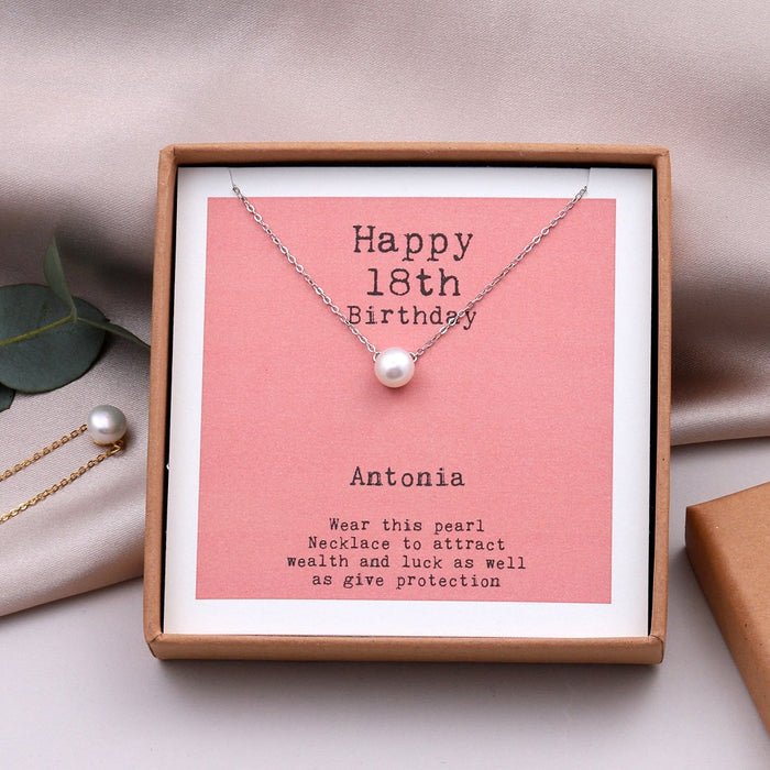 Sterling Silver Happy 18th Birthday Necklace