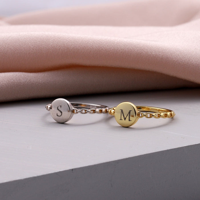 Personalised Sterling Silver Initial Ring