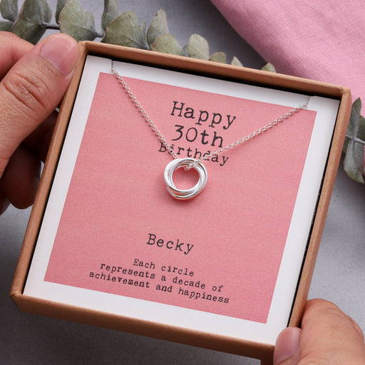 Sterling Silver Happy 30th Birthday Necklace
