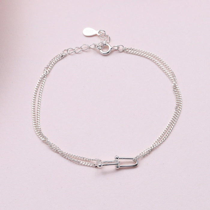 Sterling silver Mini Interlocking Links Bracelet