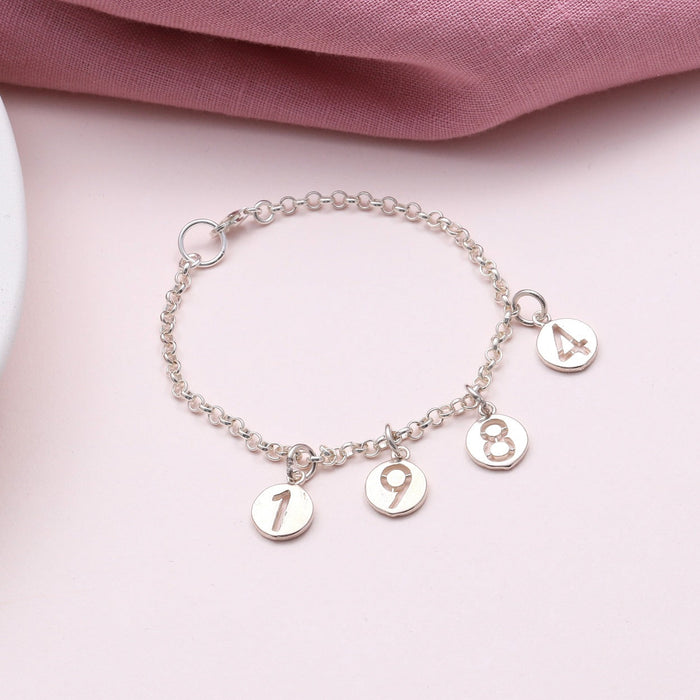 Sterling Silver Handmade Birth Year Bracelet