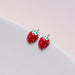 Mini Enamel Strawberry Stud Earrings