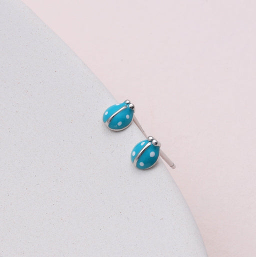 Mini Enamel Ladybird Earrings Studs