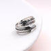 Sterling Silver Feather Ring With Black Stone