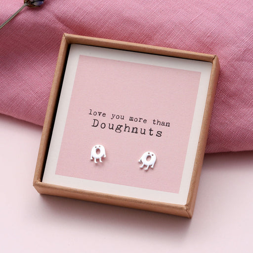 Sterling Silver 'Love You More Than' Doughnuts Earrings