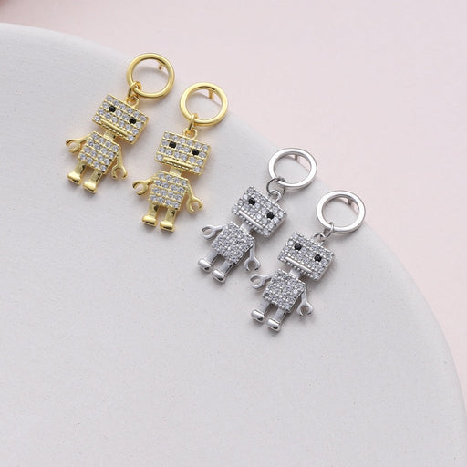 Tiny Robot Stud Earrings