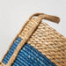 Straw and Corn Basket with Blue Weaving Set of 3