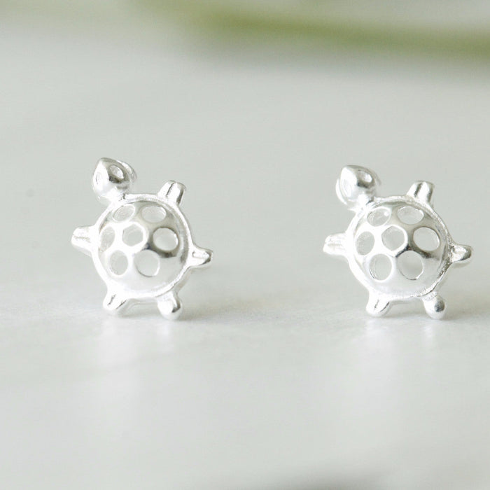 Sterling Silver Tiny Turtle Ear Studs