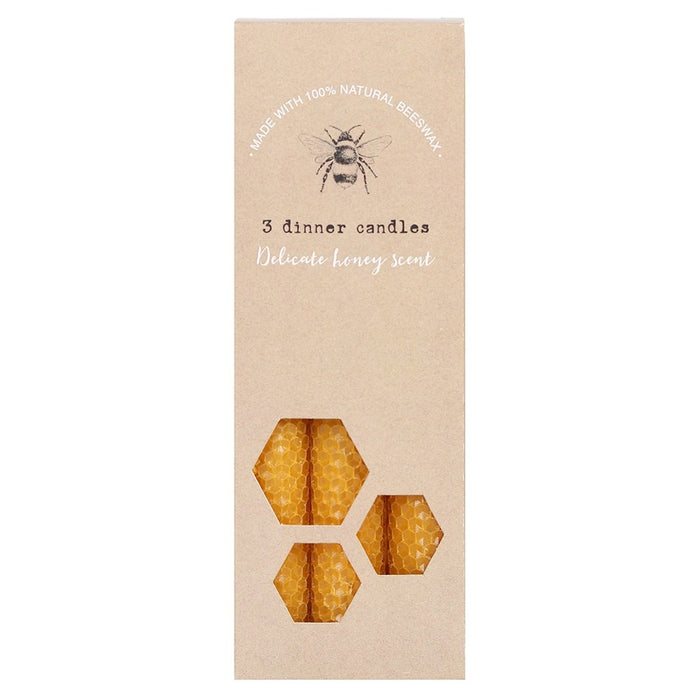 Set of Three Beeswax Candlesthe attic store 