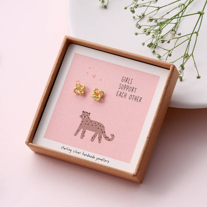 'Girls Support Each Other' Sterling Silver Earrings