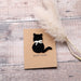 Personalisable greeting cards with crochet black cat for "good luck"