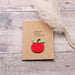 Personalisable greeting cards with crochet apple for "teacher"