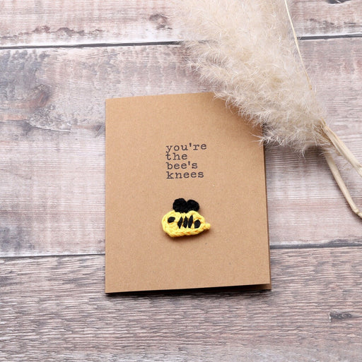 Personalisable greeting cards with crochet bee "Bees Knees"