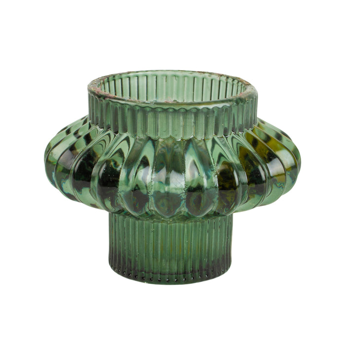 Large Green Glass Candle Holder DuoGrand illusions home and garden, home deco