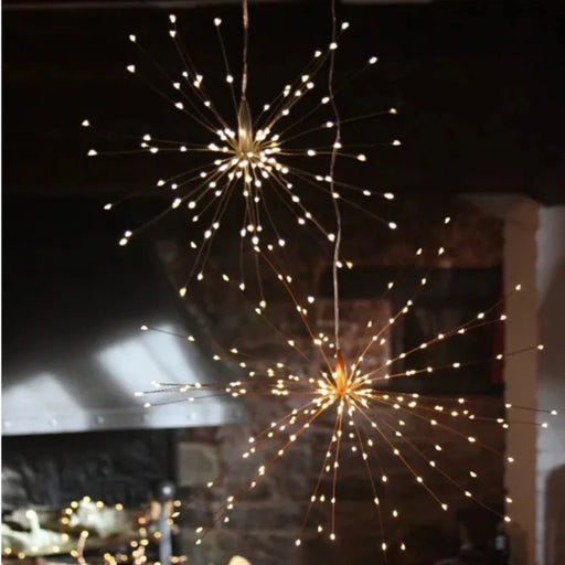 Large Hanging Starburst LED light in Copper