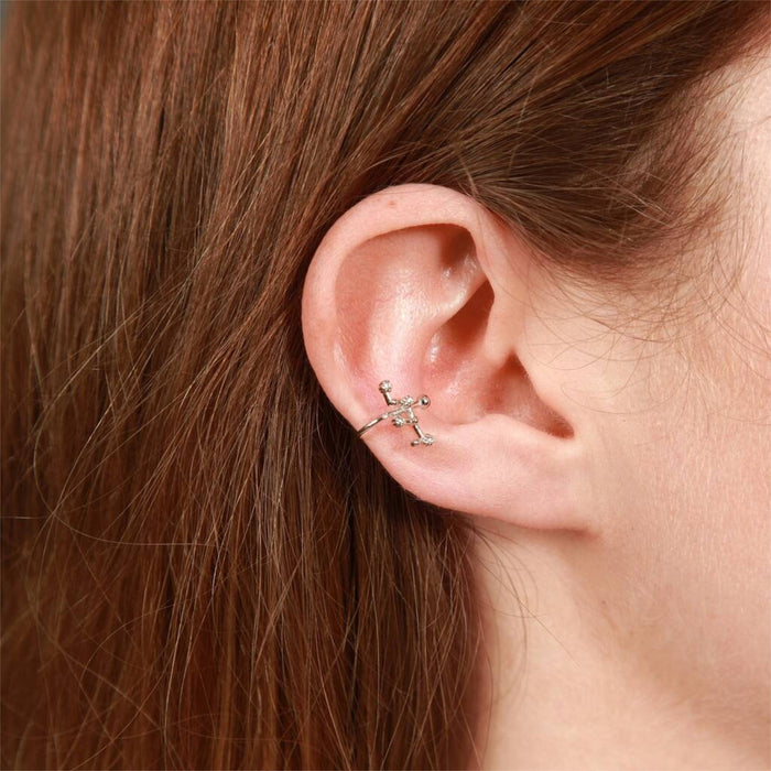 Sterling silver constellation ear cuff