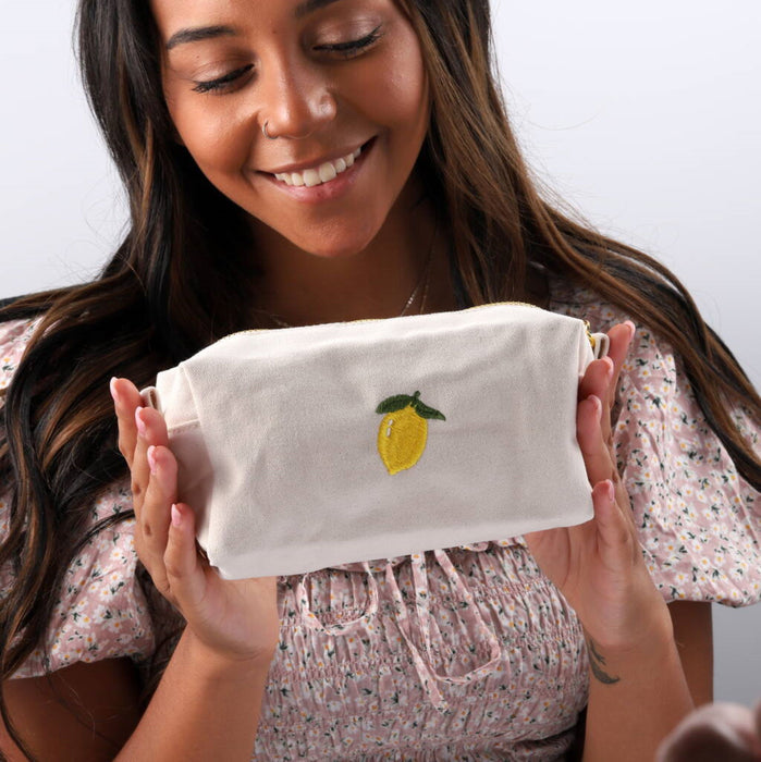 Personalised Embroidered Fruit Make Up Bags