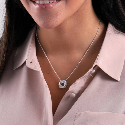 Sterling silver interlocking circle necklace
