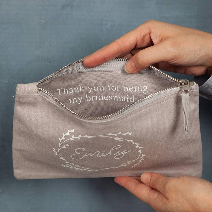 Bridesmaid Cosmetic Bag With Hidden Message