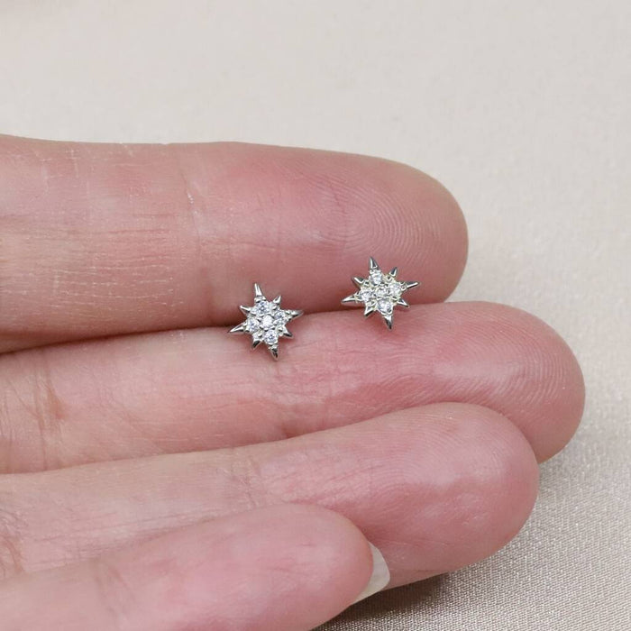 Silver 'Leave A Little Sparkle' Star Earrings