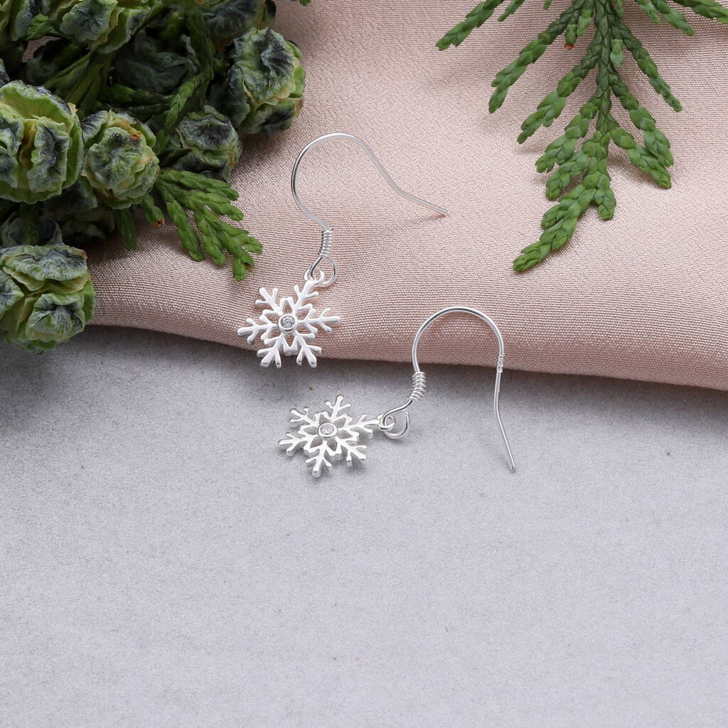 Sterling Silver Glistening Snowflake Studs Or Necklace By attic |  notonthehighstreet.com