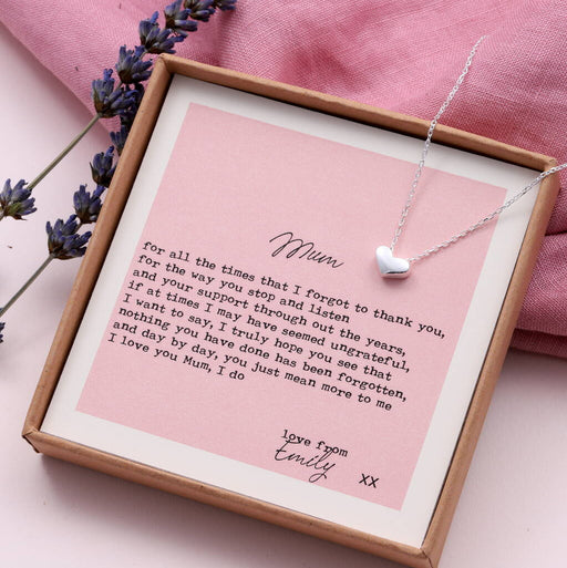 'Thank You Mum' Heart Necklace With Your Own Message