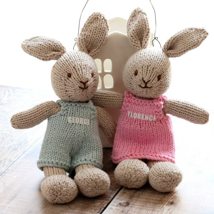 Personalised Hand Knitted Bunny
