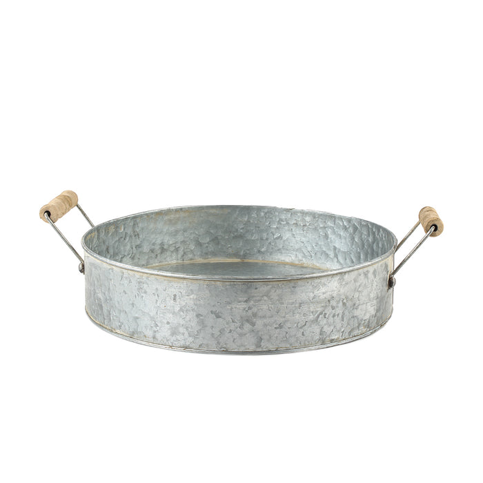 Zinc Round Tray with Handles